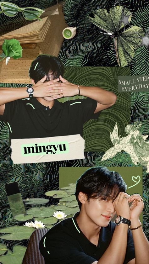 #mingyu #seventeen #kimmingyu #edit #collageart #green #aesthetic Mingyu Green Aesthetic, Mingyu Collage Wallpaper, Seventeen Green Aesthetic, Mingyu Collage, Mingyu Green, Mingyu Wallpaper Aesthetic, Mingyu Wallpaper, Kim Min Gyu, Mingyu Seventeen