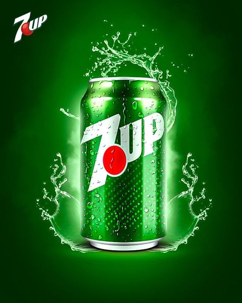 Create different Product Poster For 7up Aksesoris Jeep, Green Advertisement, Drink Ads, Soda Ads, Coca Cola Poster, Product Poster, Creative Advertising Photography, Digital Advertising Design, Deadpool Movie