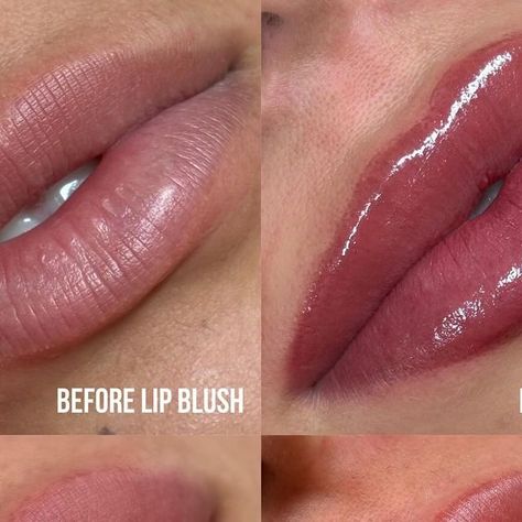 Sarina | OC Brow & Lip Blush Artist on Instagram: "The lip blush process from start to finish!  (minus the healing stages)   My clients main concern was wanting to build out her lip boarder since she felt she had lost her shape from having lip filler. Believe it or not lip blush and lip filler go hand-in-hand. The results you can get from having the two can be stunning!" Healed Lip Blush, Lip Blushing Tattoo Colors Natural, Lip Blush Neutralization, Lip Blush Healing Process, Semi Permanent Lip Blush, Lip Blushing, Lip Blush, Lip Filler, Dark Lips