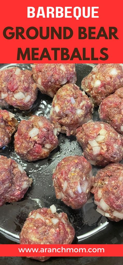 Use ground bear meat in these tasty meatball recipe! Tangy and so flavorful! Cooking Bear Meat, Ground Bear Recipes, Bear Meat Recipes Slow Cooker, Ground Bear Meat Recipes, Bear Sausage Recipes, Bear Meat Recipes, Bear Meat Recipe, Indigenous Recipes, Elk Meat Recipes