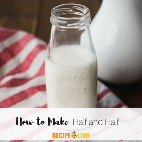 How to Make Half and Half How To Make Half And Half, Homemade Half And Half, Half And Half Substitute, Cooking Secrets, Half And Half Recipes, Dairy Recipes, Top Secret Recipes, Homemade Mixes, Milk Products