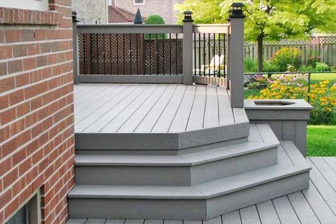 Outdoor Deck Decorating, Grey Deck, Deck Stain Colors, Shade House, Deck Colors, Deck Paint, Pergola Attached To House, Deck Designs Backyard, Staining Deck