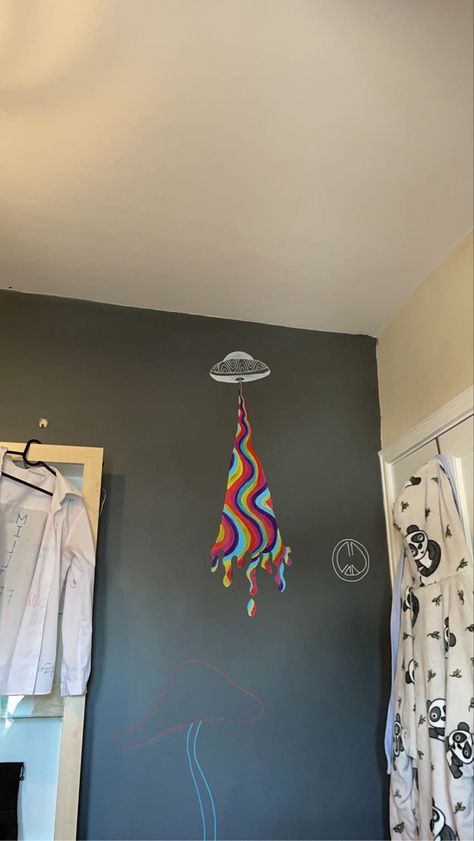 Door Painting Ideas Bedroom Trippy Easy, Wall Painting Ideas Corner, Trippy Wall Paintings Bedroom Easy, Door Painting Ideas Bedroom Aesthetic Easy, Things To Paint On Walls Bedrooms, Wall Drawings Ideas, Wall Painting Ideas Trippy, Trippy Door Painting, Trippy Wall Paintings Bedroom