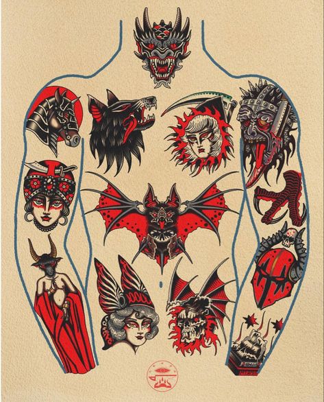 Portfolio Reference, Traditional Tattoo Drawings, Kitten Tattoo, Vampire Tattoo, Traditional Black Tattoo, Traditional Tattoo Flash Art, Japan Tattoo Design, Traditional Tattoo Sleeve, Fantasy Tattoos