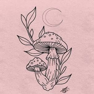 Cute Mushroom Tattoo, Mushroom Tattoo Design, Tattoo Mushroom, Mushroom Tattoo, Floral Thigh Tattoos, Realistic Tattoo Sleeve, Funky Tattoos, Mushroom Tattoos, Mushroom Drawing