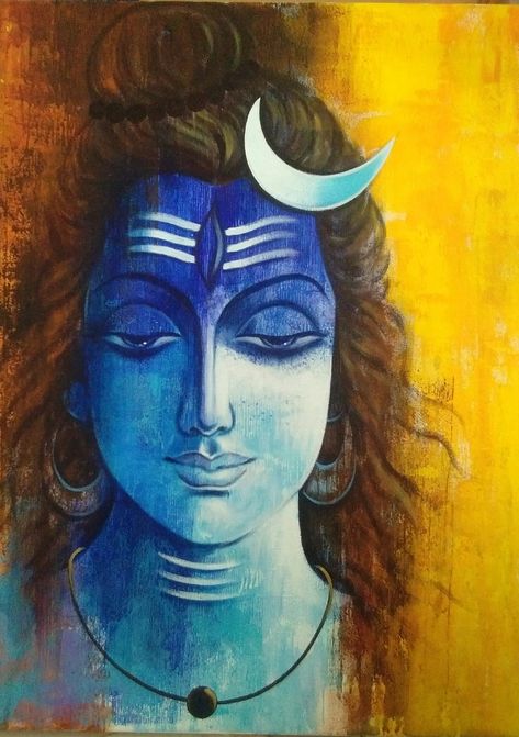 Painting Shiva, Ganesh Art Paintings, Ganesh Art, Painting Canvases, Buddha Painting, Ganesha Painting, Shiva Art, Indian Folk Art, Krishna Painting