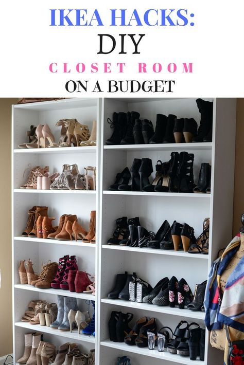 Diy Closet Room, Shabby Chic On A Budget, Closet On A Budget, Craft Room Closet, Closet Room Organizer, Closet Diy, Ikea Closet, Closet Hacks, Room On A Budget