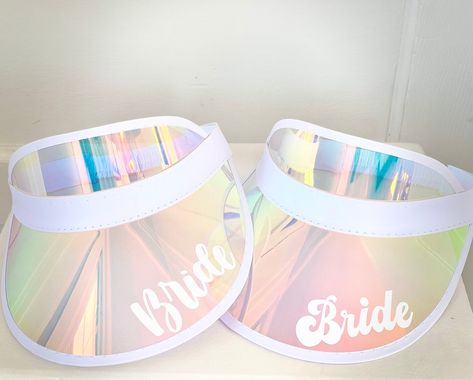 Bachelorette Visors, Bride Visor, Holographic Visor, Desert Bachelorette Party, Pool Party Bachelorette, Bridesmaid Champagne Flutes, Bachelorette Party Accessories, Pool Party Favors, Beach Bachelorette Party