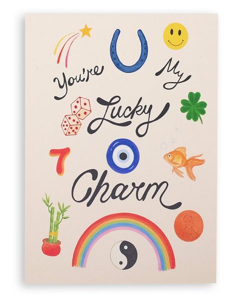 My Lucky Charm Card – Adelfi Cool Homemade Birthday Cards, Lucky Charms Painting, Lucky Me Print, Fun Cards, Bday Cards, Round Eyes, Lucky Charms, Card Illustration, Watercolor Cards