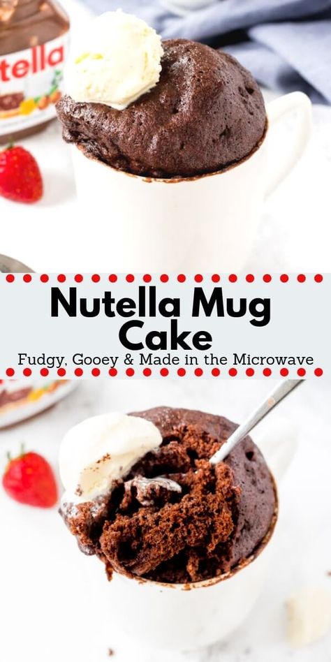 Mug Cake Nutella Microwave, Microwave Nutella Brownie, Nutella Brownies In A Mug, Easy Nutella Mug Cake Microwave, Nutella Cake In A Mug, Nutella Recipes Microwave, Microwave Nutella Mug Cake, Nutella Mug Cake Microwave, Nutella Mug Brownie