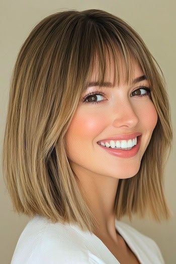 Long Bob With Fringe Fine Hair, Straight Bob Curtain Bangs, Bob With Fringe Fine Hair, Chin Length Bob With Bangs, Short Straight Hair With Bangs, Long Bob With Fringe, Short Angled Bobs, Hairstyle Bob, Nice Hairstyles