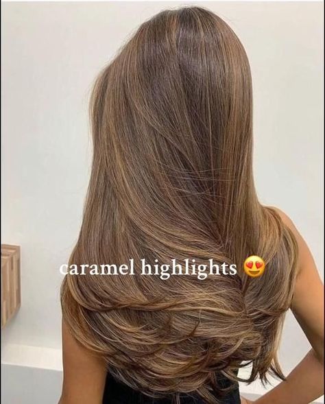 caramel highlights on brown hair>>brunette highlights darkbrownhair caramelhighlights Caramel Tips On Brown Hair, Caramel Highlights On Medium Brown Hair, Brunette Hair Caramel Highlights, Caramel Highlights Straight Hair, Caramel Hair Colour, Hair Brunette Highlights, Brown Hair Caramel Highlights, Brunette With Caramel Highlights, Caramel Highlights On Brown Hair