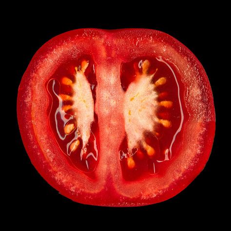 Tomato Cross Section, Tomatoes Aesthetic, Collage Ideas, Rotten Tomatoes, Food Illustration, Fresh Tomatoes, Abstract Sculpture, Food Illustrations, Black Aesthetic