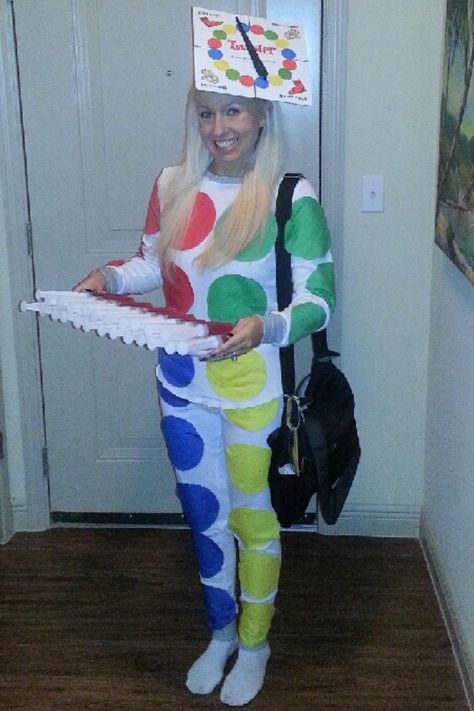 Twister Twister Game Costume, Twister Costume, Twister Halloween, Halloween Creative Costumes, 2023 Costumes, Board Game Themes, Creative Halloween Costumes Diy, Purim Costumes, Home Made Crafts