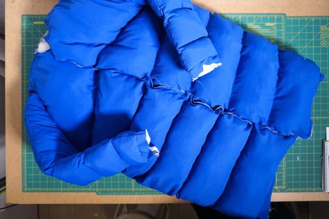 How to Sew a Puffer Coat Using a Free Sewing Pattern Clear Ruler, Beginning Quilting, Coat Pattern Sewing, The Fold Line, Free Sewing Pattern, Coat Trends, Us When, Stitch Lines, Too Cold