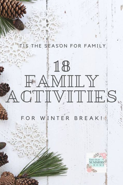 Family Activities Kindergarten, Family Weekend Activities, Family Activities Preschool, I Would Rather, Winter Family, Winter Ideas, Fun Family Activities, Winter Break, Ideas Family