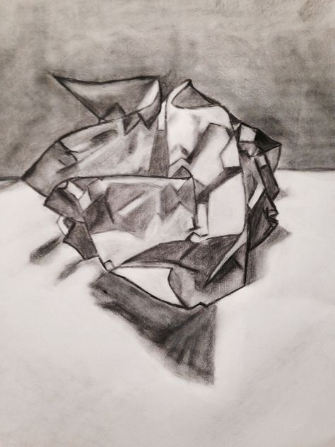 scrunched and crumpled paper tonal exercise. Margaret Hage 2014 Sketchbook Assignments, Kids Art Studio, Paper Sketch, Mouth Drawing, Ap Studio Art, Crumpled Paper, Drawing Exercises, A Level Art, Dragon Drawing