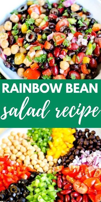 Easy Mediterranean Diet Recipes, Fresh Salad Recipes, Bean Salad Recipes, Salad Pasta, Best Salad Recipes, Veggie Salad, Salad Side Dishes, Mediterranean Diet Recipes, Salad Bar