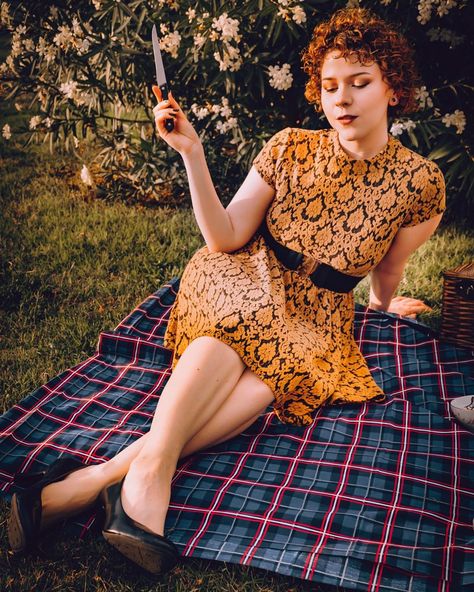 Danee White on Instagram: “@ciaramorris78 is a whole mood, do you ever just feel like an affluent 50s housewife out on a picnic deciding how to murder her husband?…” Murderous Housewife, Limerence Aesthetic, 50s Housewife, A Picnic, Hazbin Hotel, Feel Like, Short Sleeve Dresses, Hotel, Feelings