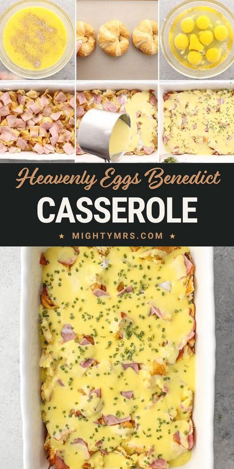 Breakfast Casserole For Christmas, Breakfast Casserole Eggs Benedict, Eggs Benedict Casserole Taste Of Home, Eggs Benedict For A Crowd Brunch, Eggs Benedict For A Large Group, Easy Breakfast Dishes For A Crowd, Fall Egg Bake, Healthy Breakfast Recipes For A Crowd, Eggs Benedict Casserole With Croissants