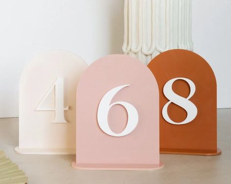 Table numbers wedding | Etsy Acrylic Centerpiece, Arch Table Numbers, Table Numbers For Wedding, Acrylic Table Numbers, Elegant Wedding Centerpiece, Neutral Wedding Colors, Acrylic Table Number, Signing Table Wedding, Bridal Shower Decor