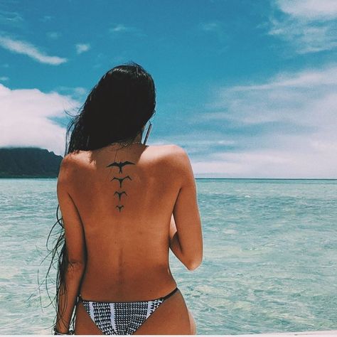 Pualilia Dudoit on Instagram: “Healed and getting sun-kissed 😍✨ - Flashback to more iwa birds for this East-Side Killah. - #tattoo #tatau #blackink #dynamicink #eternal…” Iwa Bird Tattoo, Bird Tattoo, Sun Tattoo, Birds Tattoo, East Side, Beautiful Tattoos, Sun Kissed, Birds, Sun