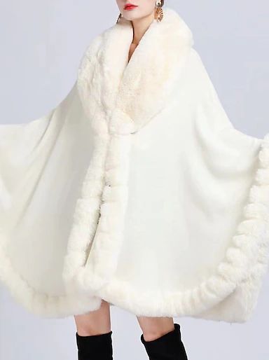 Shawls Women's Wrap Pure Elegant Sleeveless Knitwear Wedding Wraps With Pure Color For Party Spring & Summer 2024 - $81.99 Baggy Coat, Cape Cloak, Casual Dresses Plus Size, Poncho Coat, Faux Fur Wrap, Poncho Cardigan, Poncho Shawl, Loose Coats, Fur Wrap