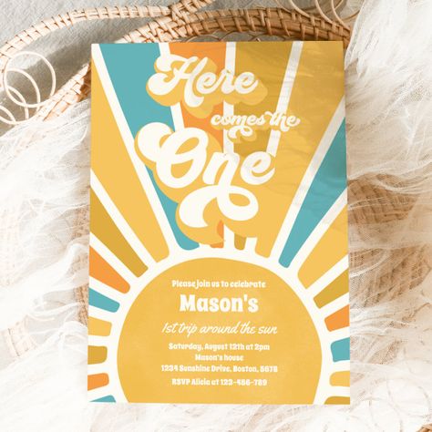 Here Comes The One Boho Sunshine 1st Birthday Invitation - tap/click to get yours right now! #Invitation #hippie #vibes, #boho #chic, #groovy Boho Sunshine Birthday Party, Sunshine 1st Birthday, Sunshine Birthday Party, Hippie Birthday Party, Boho Sunshine, Sunshine Birthday Parties, Boho Birthday Party, Hippie Birthday, Sunshine Birthday