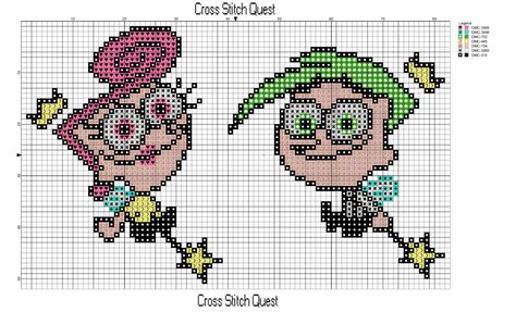 Cosmo Wanda, Colourful Cross Stitch, Cosmo And Wanda, Fairly Odd Parents, Odd Parents, Pixel Art Templates, Beadwork Embroidery, 90s Cartoons, Stitch Cartoon