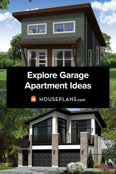 Looking for garage apartment ideas? Check out our collection of garage loft apartment plans and more. Click the image to explore the collection. Questions? Call 1-800-913-2350 today. #blog #architecture #modern #modernhouseplans #shedhome #shedroof Workshop With Apartment Above, Diy Garage Apartment, Garage Apartments Ideas, Loft Garage Apartment, Garage Apt Floor Plans, Garage Apartment Interior Open Concept, Garage Loft Apartment Floor Plans, Garage Loft Apartment Interior, Garage With Loft Apartment