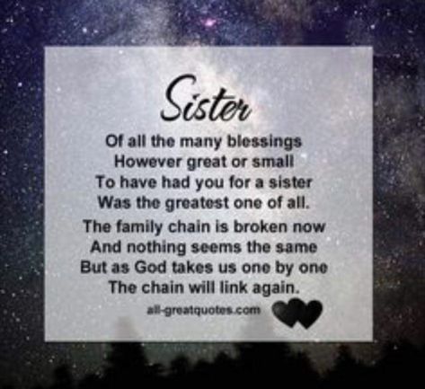 Poems Sister, Losing A Sister Quotes, Miss You Sister Quotes, Quotes Daughter, Quotes Sister, Sister In Heaven, Quotes Father, I Miss My Sister, Marley Quotes