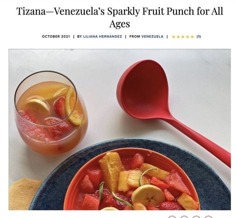 The Venezuelan tizana is beautiful—beautiful to look at and beautifully flexible. This sparkling fruit punch is right at any kind of event, any time of year, for any kind of crowd. ”I’ll make a tizana for a weekend gathering, or maybe a special breakfast. Or a big party. Really, it’s for any occasion when you want to serve a refreshing bebida,” says Liliana Hernandez, one of our favorite Venezuelan cocineras. Here’s how to make it! Liliana Hernandez, Special Breakfast, Sparkling Cider, Beautiful Beautiful, Colorful Fruit, Fruit Punch, Big Party, Non Alcoholic, Tomato Salsa