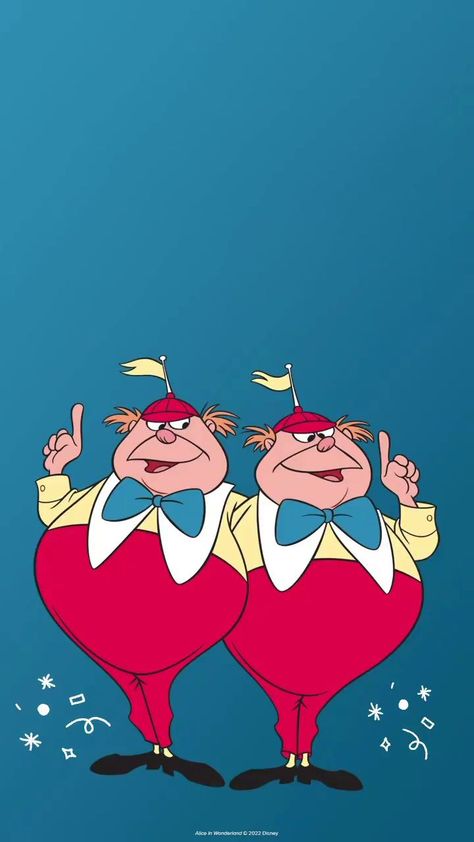 #disney #aliciaenelpaisdelasmaravillas #aliceinwonderland #tweedledee #tweedledum Tweedles Alice In Wonderland, Tweedledum And Tweedledee, Alice In Wonderland Tweedle Dee And Dum, Alice And Wonderland Characters, Tweedledee And Tweedledum, Hoco Posters, Alice In Wonderland Illustration, Tweedle Dee Tweedle Dum, Alice In Wonderland Cartoon