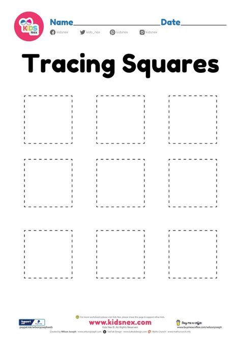 Activity Shapes Preschool, Tracing Squares Free Printable, Trace Square Worksheet, Shape Square Worksheet, Square Tracing Worksheet, Shapes Tracing Worksheets Preschool, Square Shape Worksheets For Preschool, Preschool Tracing Activities, Square Worksheets Preschool