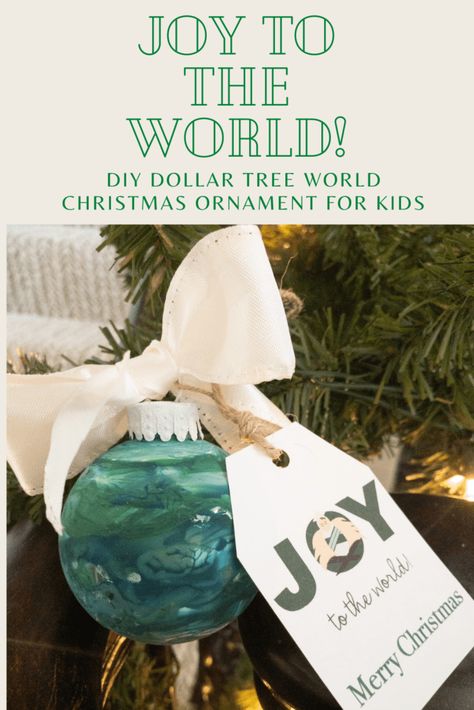 Joy To The World Ornament, Christmas Pickle Craft, Dollar Tree Ornaments, It’s A Small World, Christmas Pickle, Holiday Activities For Kids, Diy Christmas Ornament, Ornament Craft, Kids Christmas Ornaments