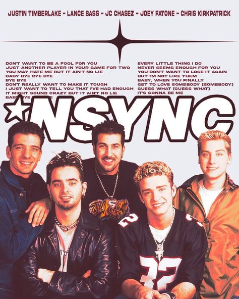 Nsync Aesthetic, Nsync Poster, Nsync Wallpaper, 2000s Boys, 2000 Aesthetic, Student Of The Week, Joey Fatone, Bye Bye Baby, Best Music Artists