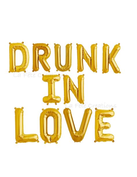 DRUNK IN LOVE Letter Balloons 16” Banner Balloons "Set of 11" Balloons Bachelorette Party Last Fling Gold or Silver Banner Balloons by LaFeteCreations on Etsy https://www.etsy.com/listing/286472409/drunk-in-love-letter-balloons-16-banner Feyonce Bachelorette Party, Beyonce Bachelorette, Bachelorette Party Drinks, Bachelorette Balloons, Bachelorette Bachelor Party, Awesome Bachelorette Party, Bachelorette Party Planning, Drunk In Love, Love Balloon