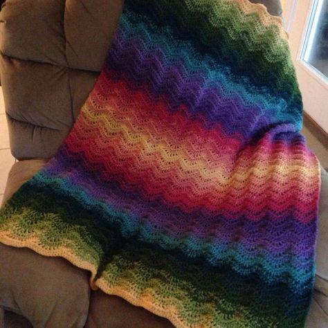 Northern Lights Afghan - Crochet Ombre Afghan Crochet Pattern, Northern Lights Crochet, Northern Lights Crochet Blanket, Traveling Afghan Crochet, Neon Blanket Crochet, Cross Stitch Northern Lights Landscape Patterns Free, Rainbow Afghan, Scrap Crochet, Memory Blanket