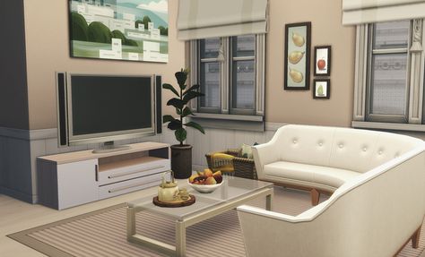 Aesthetic Sims Living Room, Sims 4 Small Living Room Ideas No Cc, Sims Living Room No Cc, Small Living Room Sims 4, Sims 4 Big Living Room, Sims 4 Small Living Room Ideas, Living Room Sims 4 No Cc, Sims 4 Nursery No Cc, Sims 4 Decor Ideas No Cc