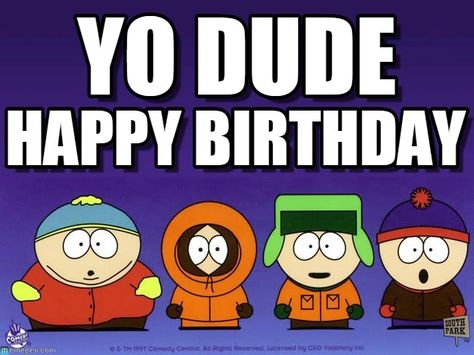 South Park (happy bday) South Park Birthday, Hulk Character, Birthday Party At Park, Park Birthday, Free Birthday Card, Anniversary Greetings, South Park Characters, Birthday Card Design, Birthday Diy