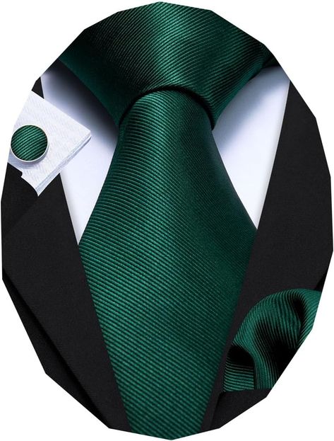 Amazon.com: Barry.Wang Emerald Green Man Tie Set Solid Silk Necktie Cufflinks Handerchief Stain Formal St. Patrick's Day : Clothing, Shoes & Jewelry Blue Wedding Ceremony, Vintage Boho Wedding, Men Ties, Necktie Set, Royal Blue Wedding, Paisley Tie, Men Formal, Looking Dapper, Purple Tie