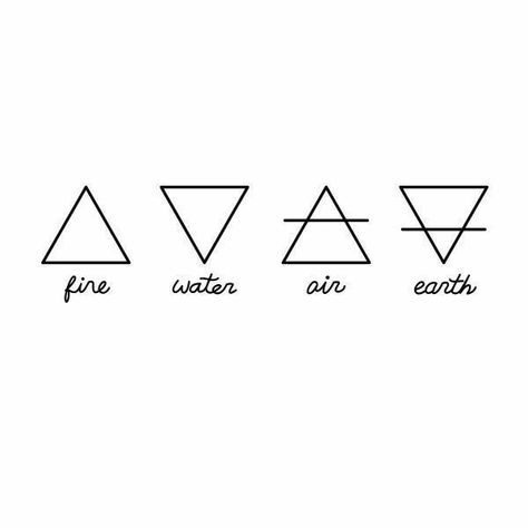 four elements with white 4 Elements Tattoo, Four Elements Tattoo, Element Tattoo, Elements Tattoo, Tattoo Zeichnungen, Element Symbols, Fire Tattoo, Four Elements, 4 Elements