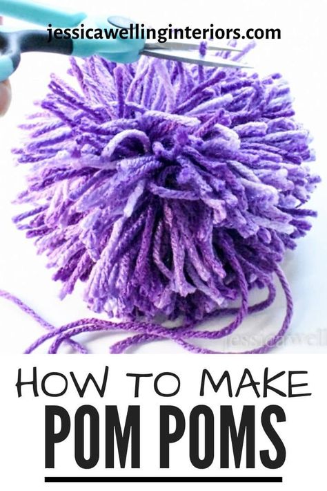 Make fun and easy yarn pom poms with pompom makers. All you'll need is yarn, a pom pom maker, and a pair of scissors! The kids love to make these too! #pompoms #jessicawellinginteriors Make Yarn Pom Poms, Diy Yarn Pom Pom, Make Pom Poms, Yarn Pom Poms, Tin Recipes, Diy Pom Poms, How To Make A Pom Pom, Pom Pom Maker, Diy Yarn