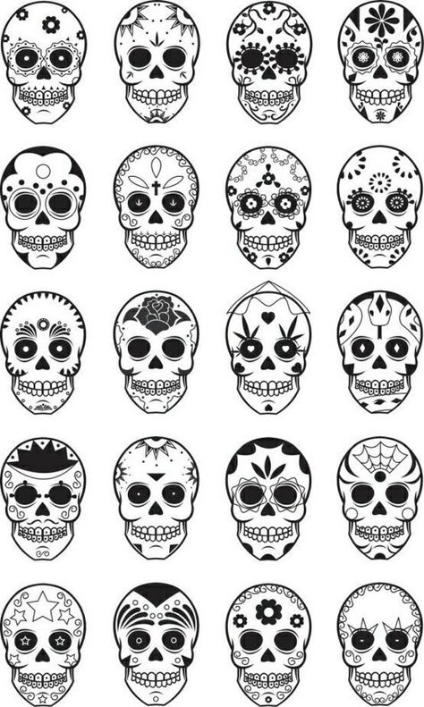 Sugar Skulls Sugar Skull Pumpkin, Den Mrtvých, Catrina Tattoo, Sugar Skull Artwork, Knuckle Tattoos, Skull Coloring Pages, Cha Bar, Sugar Skull Tattoos, Tattoo Templates