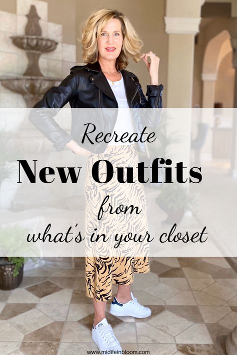 Creating Outfits With Your Own Clothes, How To Create Outfits From My Closet, Making Outfits From Your Closet, Printed Skirt Outfit, Bloom Fashion, Styling Hacks, Neutral Outfits, 40 Fashion, Fun Clothes