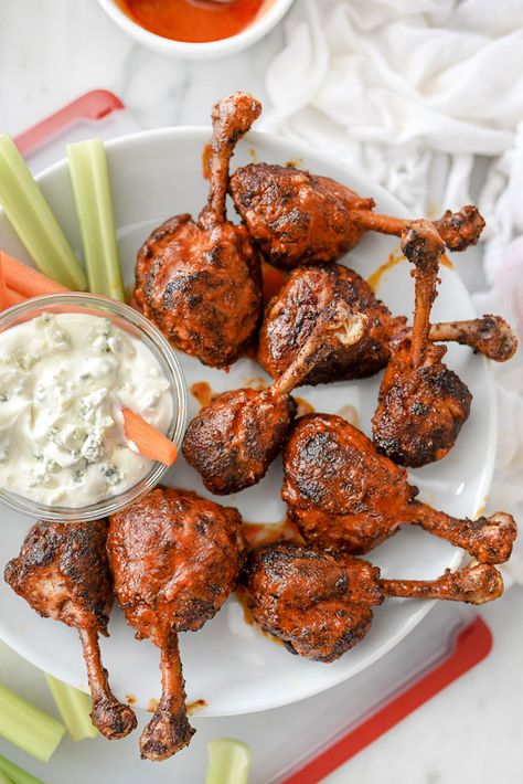 Drumstick Recipes Baked, Buffalo Chicken Drumsticks, Chicken Items, Chicken Lollipops, Baked Chicken Drumsticks, Drumstick Recipes, Blue Cheese Dressing, Parmesan Crusted Chicken, Foodie Crush