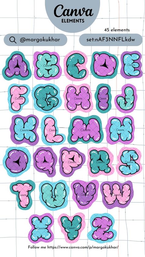 Y2K Alphabet, numbers and symbols. Bubble bal Y2k Numbers, And Symbol, Y2k Alphabet, Bubble Writing Font, Canva Letters, Bubble Alphabet, Typography Creative, Numbers Typography, Balloon Letters