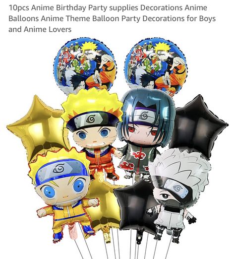 Anime Birthday Decorations, Anime Birthday Party, Birthday Decorations Balloons, Balloon Party Decorations, Boys Birthday Party Favors, Anime Birthday, Anime Theme, Decorations Balloons, Balloon Party