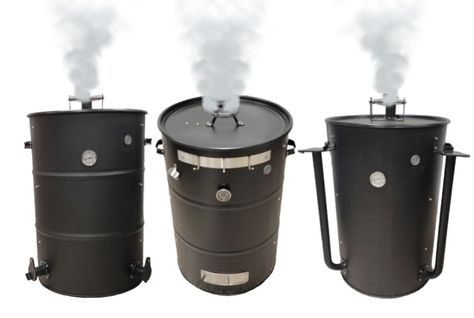 My smokers are available in hi temp black or silver powdercoat and range in price from $350-$800. Contact me on Facebook or Instagram for more details or to order. Uds Smoker, Ugly Drum Smoker, Drum Smoker, 55 Gallon, Drums, Patio, Patios