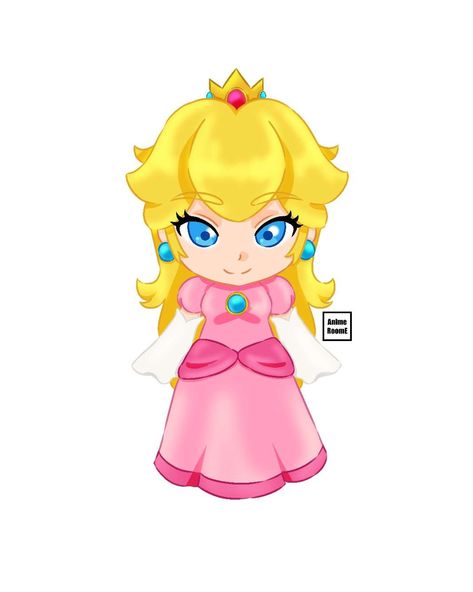 Chibi fanart of Princess Peach from the Nintendo game Super Mario Princess Peach Chibi, Nintendo Games, Super Mario, Princess Peach, Nintendo, Mario, Fan Art